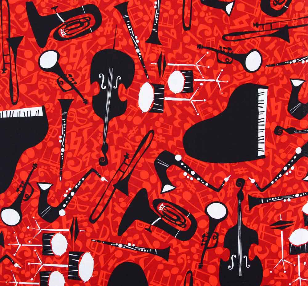 Buy music themed patchwork quilt fabrics at Quiltessential in Derbyshire UK