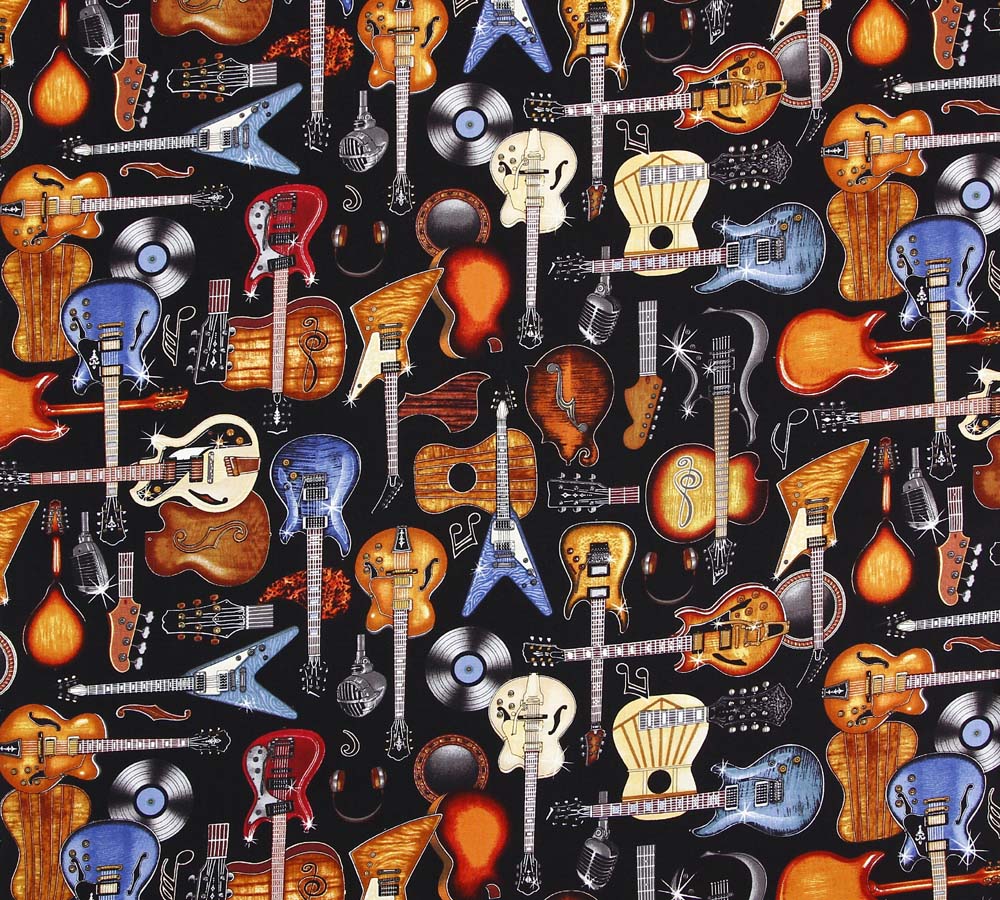 Buy music themed patchwork quilt fabrics at Quiltessential in Derbyshire UK
