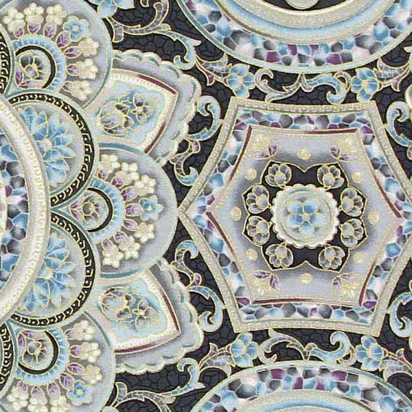 Luxurious metallic finish cotton printed fabrics for patchwork quilting
