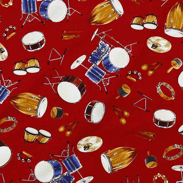 Music themed cotton printed fabrics for patchwork quilting